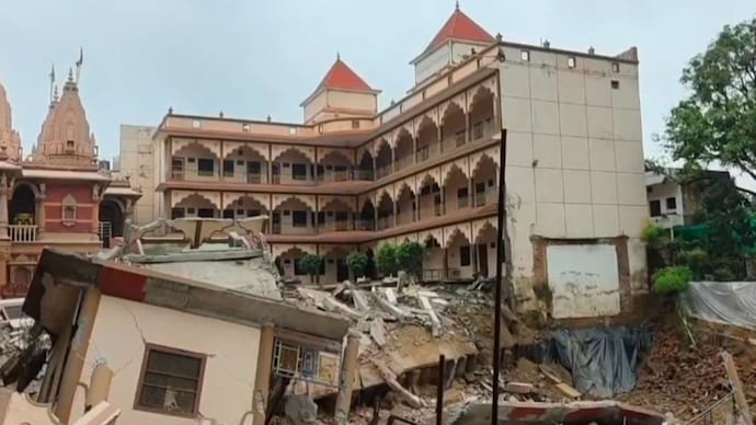 The incident happened in UP's Prayagraj late Friday night. Prayagraj temple collapse