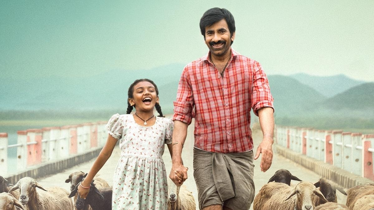 Telugu actor Ravi Teja got his first Rs 150-crore grosser as Irumudi collected Rs 170.95 crore in 10 days. (Photo credit: Movie still) Baby Nakshatra and Ravi Teja in Irumudi.