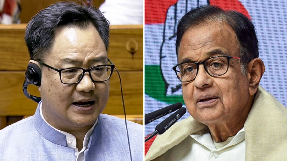 Chidambaram's 'proud to be a dimagi naxal' dig gets Kiren Rijiju's 3-point list