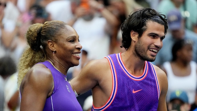Serena Williams and Carlos Alcaraz played at US Open mixed doubles championship (Reuters Photo) Serena Williams and Carlos Alcaraz