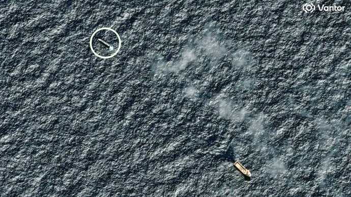 Starship being towed in Indian Ocean