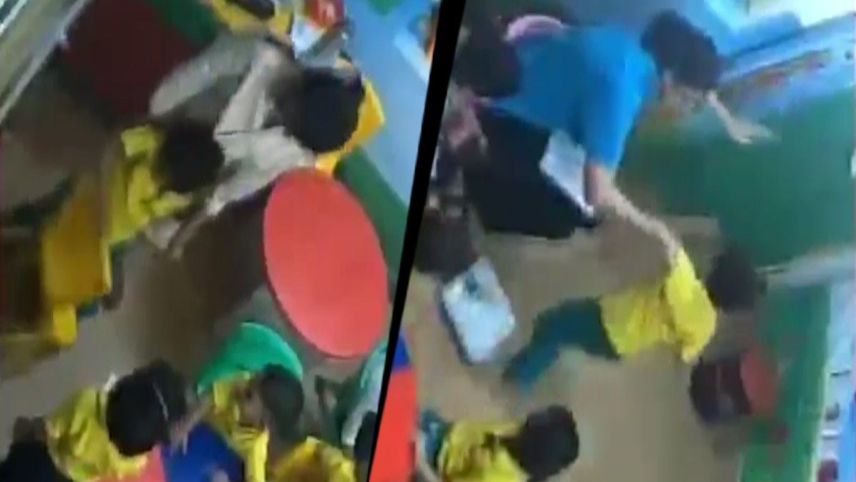 Caught on CCTV: 3-year-old tied to chair, slapped at Delhi playschool