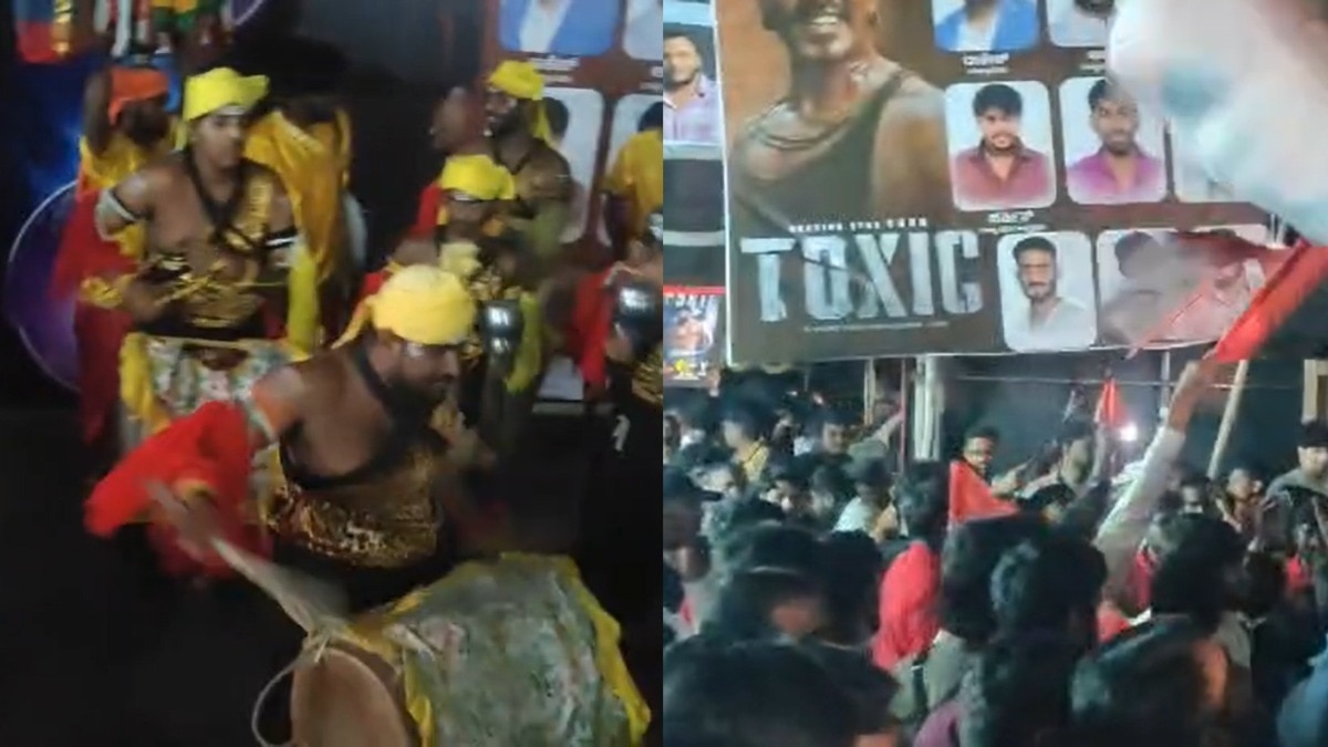 'Toxic' का क्रेज: बेंगलुरु में यश के फैंस ने ढोल-नगाड़ों और पटाखों के साथ मनाया FDFS का जश्न