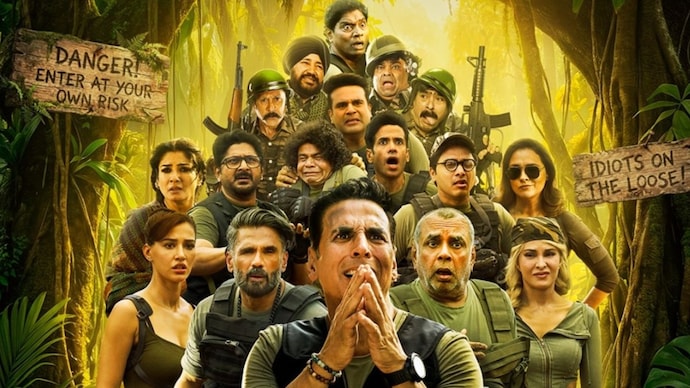 Welcome to The Jungle is now streaming on OTT. (Photo: A movie poster) Welcome to the Jungle review: Majnu Bhai's painting deserves a better sequel