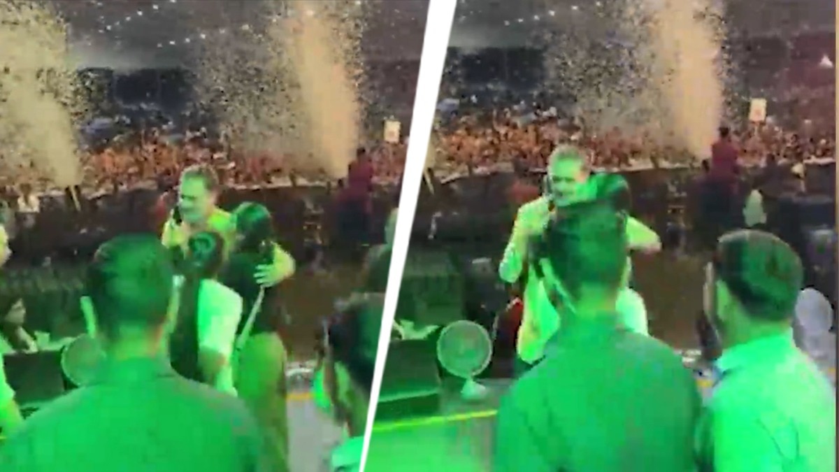 Video: Rahul Gandhi gets surprise kiss from woman while leaving stage at Pune event