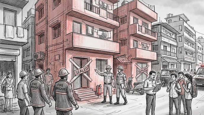 11 Pune PGs, hostels sealed over missing fire systems, mandatory permissions (AI genereated image) 11 Pune PGs, hostels sealed over missing fire systems, mandatory permissions (AI genereated image)