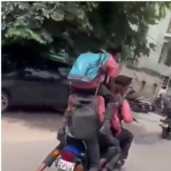 meerut six students on bike 