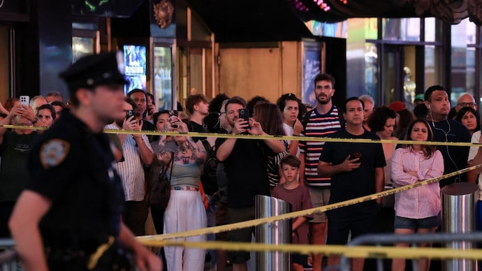 A man and a woman were stabbed within a gap of 20 seconds at New York's Times Square. A man and a woman were stabbed within a gap of 20 seconds at New York's Times Square.