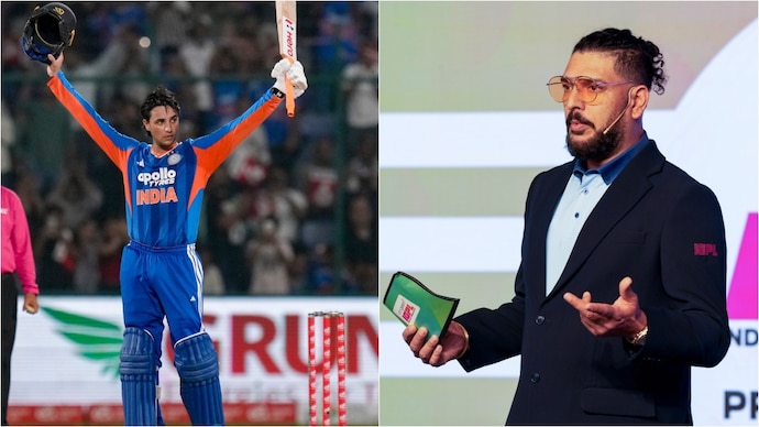 Yuvraj advised Abhishek not to force every delivery. (Photo: PTI) Abhishek Sharma, Yuvraj Singh, Afghanistan vs India, New Delhi