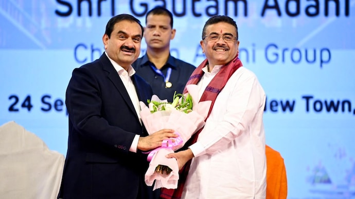 Adani Group to invest Rs 1 lakh crore in Bengal, CM Suvendu Adhikari lays 2,000-bed hospital foundation Suvendu Adhikari with Gautam Adani