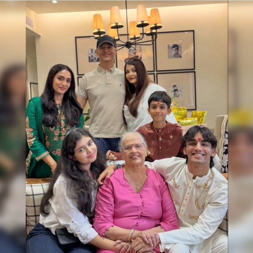 Aishwarya Rai poses with brother Aditya, daughter Aaradhya in rare Rakhi family pic