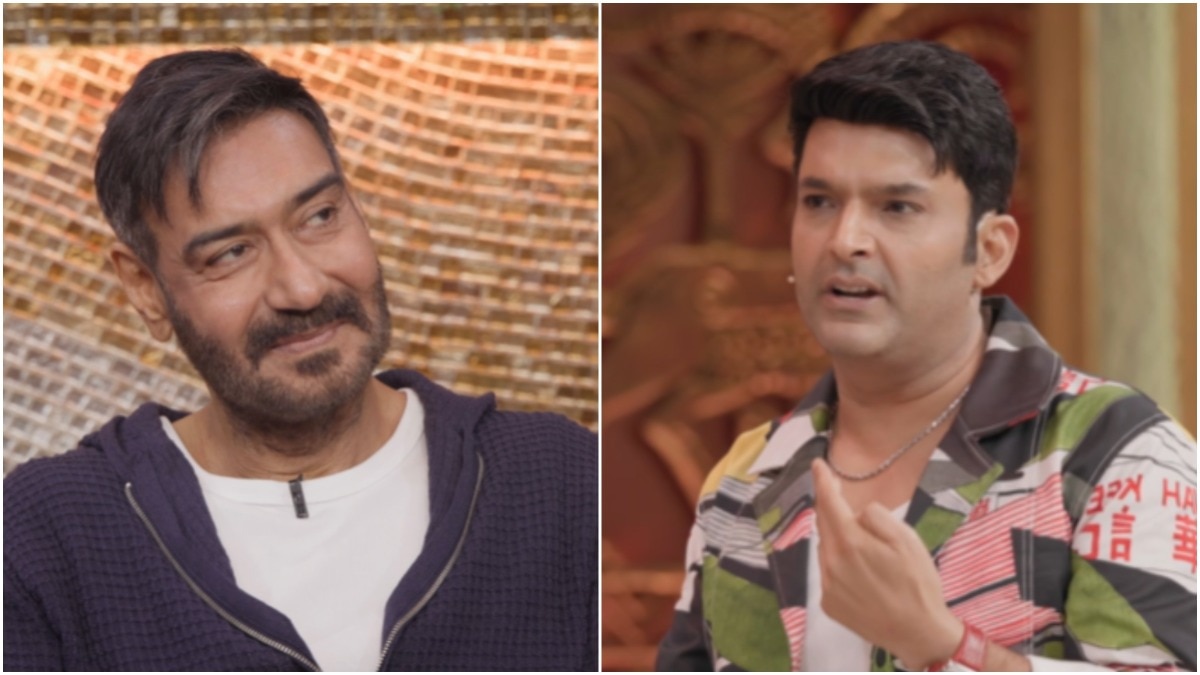 Ajay Devgn will be seen with the team of Drishyam on Kapil Sharma's show. Photo: Netflix Ajay Devgn, Kapil Sharma