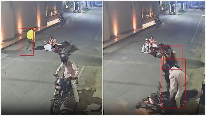 Ajmer man bravely fights off chain-snatchers as they attack couple on scooter Ajmer man bravely fights off chain snatchers as they attack couple on scooter