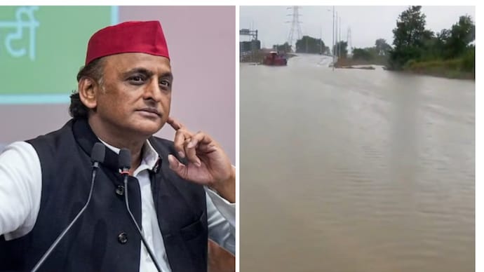 Akhilesh Yadav takes swipe at waterlogged Ganga Expressway.