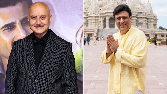 Anupam Kher (left) spoke about buzz around Govinda's personal life in a recent interview. (Credit: PTI, Instagram/@govinda_herono1) Anupam Kher