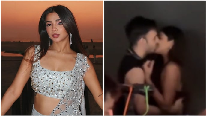 Apoorva Mukhija's viral kissing video with Amin Jaz. (Credit: Instagram/The.Rebel.kid) Apoorva Mukhija's viral kissing video with Amin Jaz.
