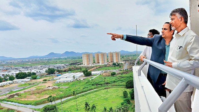 THE REBUILDING: Naidu inspects work on the capital project from the MLA/MLC quarters, August 13
