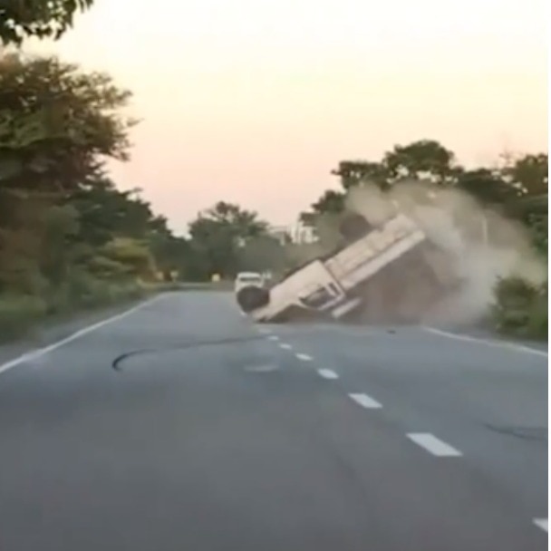 Assam driver loses control of pickup van, vehicle crashes into scooter and overturns