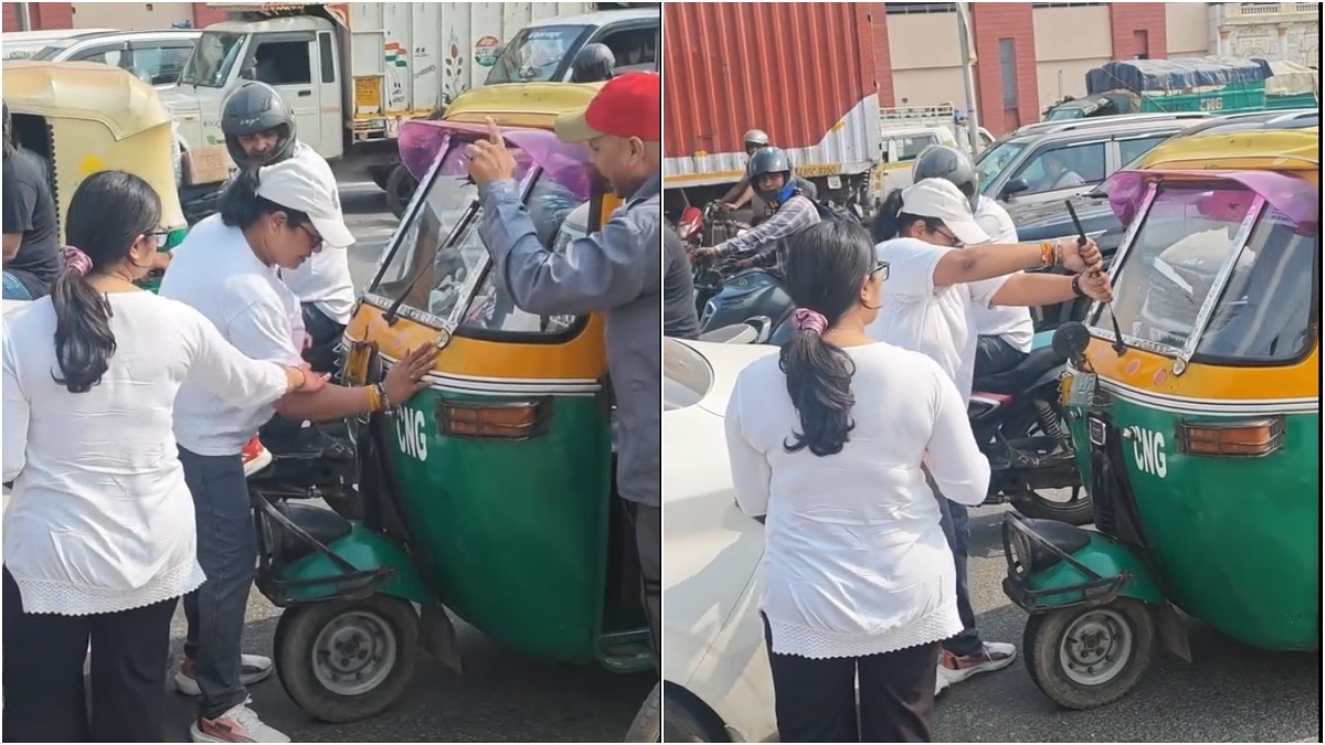 Delhi woman vandalises auto, abuses driver outside metro station. Video goes viral