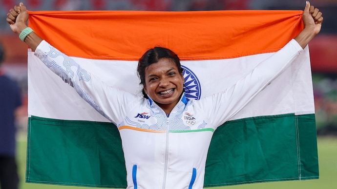 Baranica Elangovan wins India's first-ever Asian Games pole vault bronze (PTI Photo) Baranica Elangovan