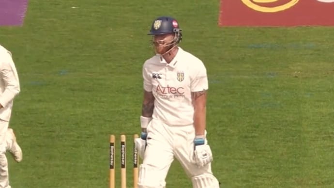 Stokes' stay at the crease was ended up a peach from Chahal (Credit: Screengrab from Northamptonshire video) Ben Stokes, Yuzvendra Chahal