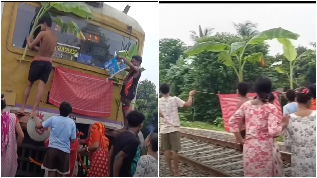 Villagers stand on tracks, stop local train in Bengal for Vishwakarma Puja rituals