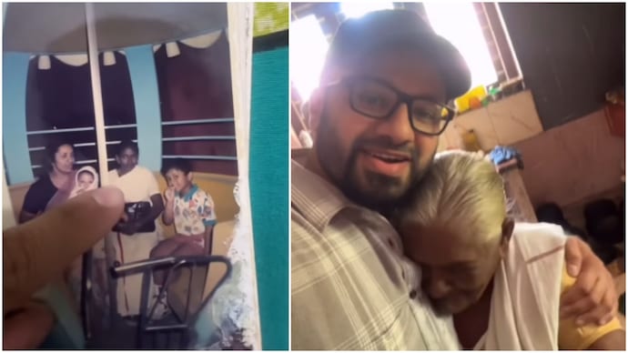 Bengaluru doctor reunites with nanny who cared for him in Bahrain after 29 years (Photos: Dr Renoy Philip/Instagram) Bengaluru doctor reunites with nanny who cared for him in Bahrain after 29 years