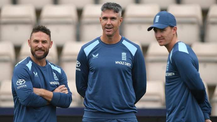 Brendon McCullum and Kevin Pietersen will be working together in England's white-ball setup. (Image: Getty) Brendon McCullum and Kevin Pietersen