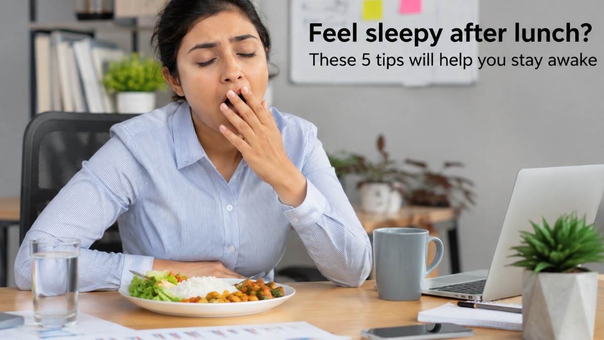 A guide sets out five simple ways to manage sleepiness after lunch. (AI-generated image)