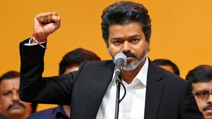 TVK founder and Chief Minister Vijay has fielded former AIADMK MLAs K Maragatham Kumaravel from Madurantakam and P Sathyabama from Dharapuram. (Courtesy: Reuters) CM Vijay london event cancelled.