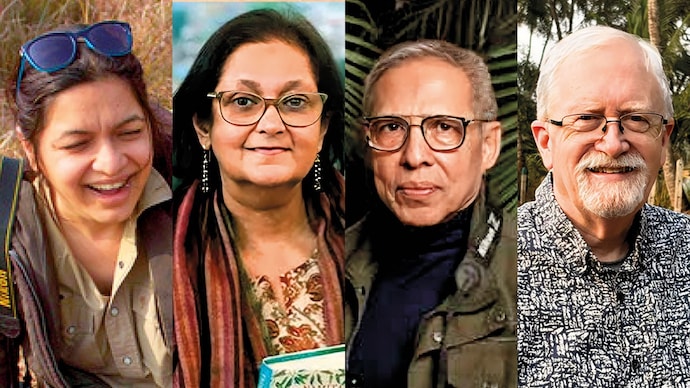 (left to right) Prerna Bindra, writer, conservationist; Namita Gokhale, writer, literary activist; Akash Das, photographer, writer, and Stephen Alter, author and naturalist