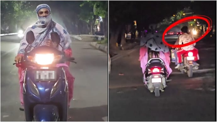 A content creator dressed as a woman to experience Delhi after dark. (Photos: BeJaintale/Instagram) Delhi
