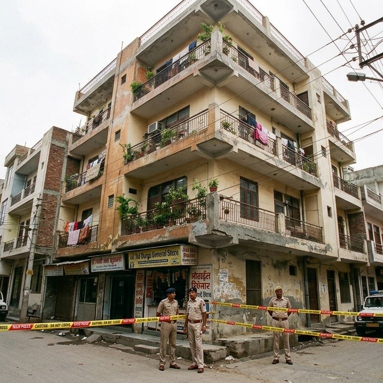 Four-storey Delhi building evacuated after sudden tilt, MCD inspects structure