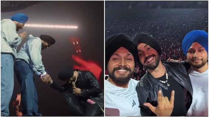 Diljit Dosanjh honoures construction workers at Birmingham show. (Credit: Instagram/DiljitDosanjh) Diljit Dosanjh honoures construction workers at Birmingham show.