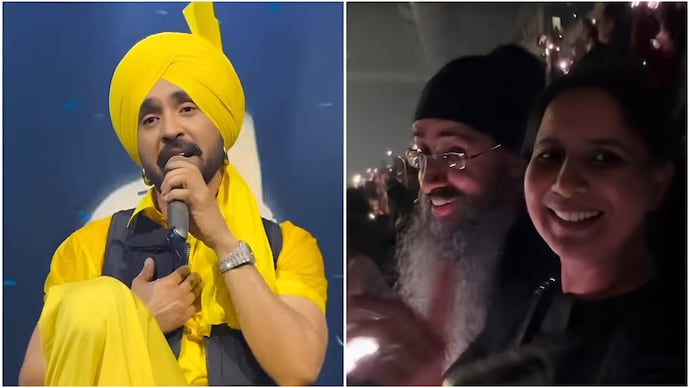 Couple attends Diljit Dosanjh's concert 22 years after he performed at their wedding. (Credit: Instagram/DiljitDosanjh) Couple attends Diljit Dosanjh's concert 22 years after he performed at their wedding.