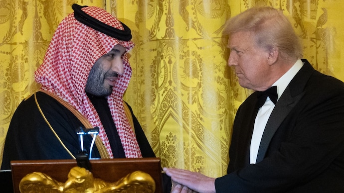 Saudi Crown Prince Mohammed bin Salman and US President Donald Trump at the White House in November 2025. (AFP)