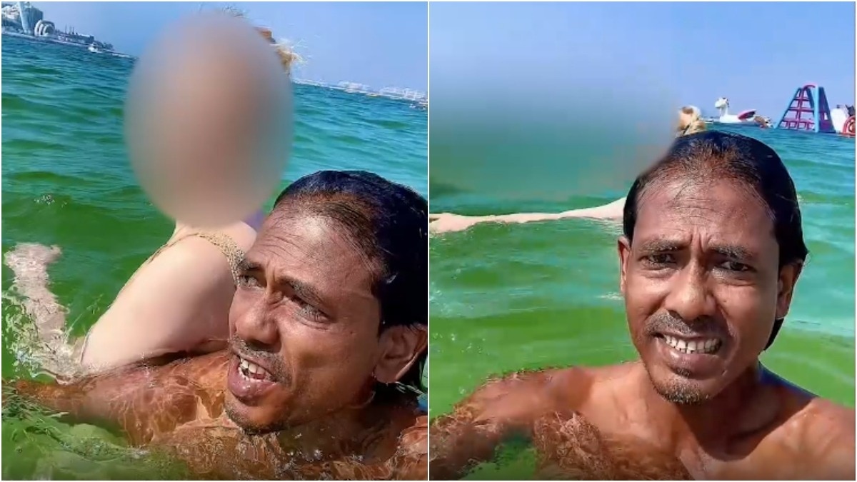 Bangladeshi man bumps into woman at Dubai beach for 'comedy' reel, people tag cops
