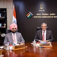 Election Commissioners SS Sandhu and Vivek Joshi with Chief Election Commissioner Gyanesh Kumar Election Commissioners SS Sandhu and Vivek Joshi with Chief Election Commissioner Gyanesh Kumar
