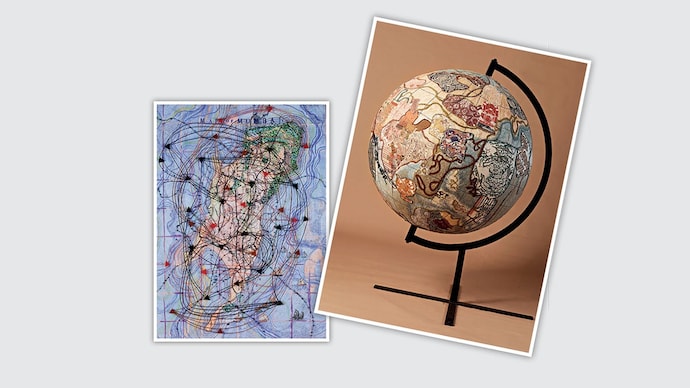 WOVEN WORLDS: ‘Island’, and ‘Antrik Vishwa II’, from 'En Route' at the Bhau Daji Lad Museum