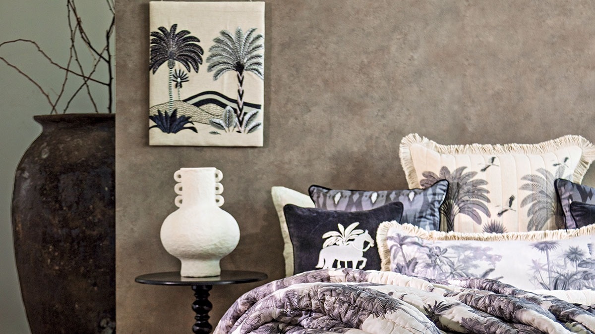 TEXTILE STYLES: Home furnishings from vVyom By Shuchita comprise everything from cushions and quilts to table linen