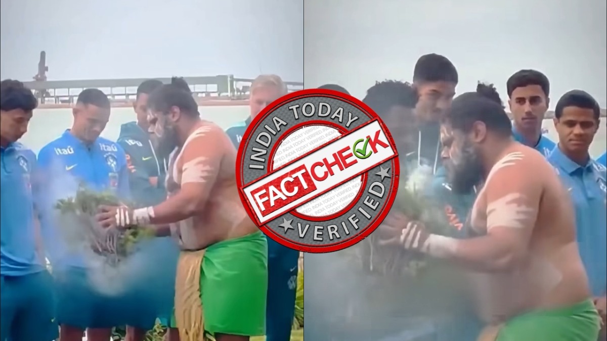 Brazil team's traditional welcome in Australia FALSELY shared as Indian