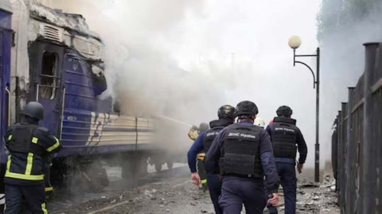 Russian drone hits train near Poland border minutes after diplomats cross route