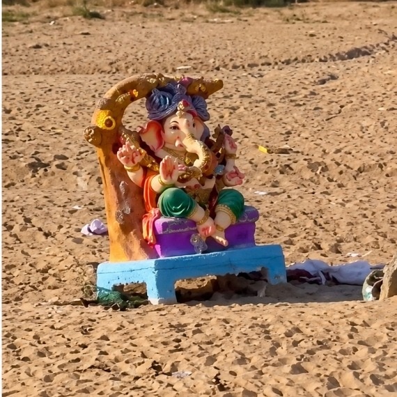 El Nino hits Ganapati visarjan: Idols left on dried-up riverbed in Andhra