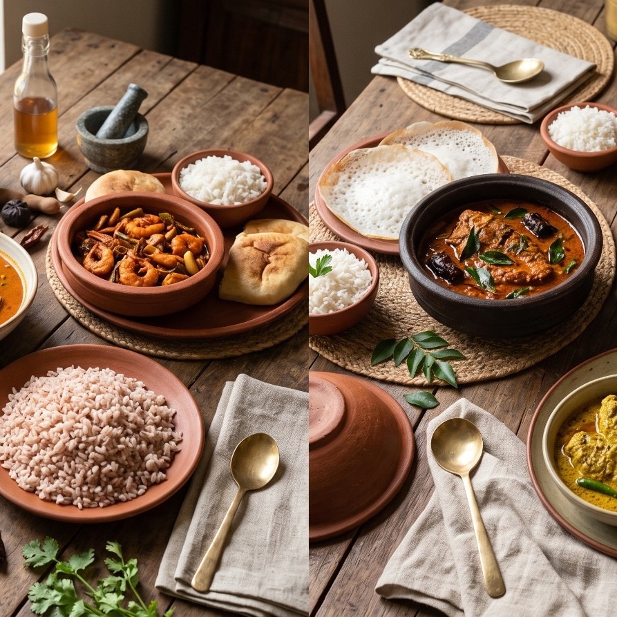 Goan cuisine is shaped by local coastal ingredients and a strong Portuguese influence. (AI-generated image)