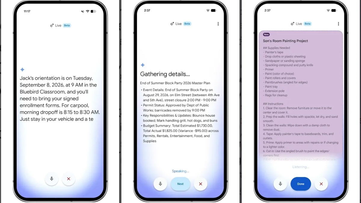 Google Adds Voice-Enabled Gemini AI to Gmail, Docs, and Keep