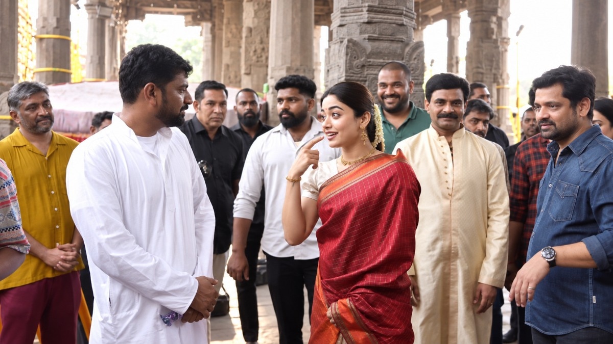 Actor Rashmika Mandanna meets MS Subbulakshmi's family after biopic launch. Watch