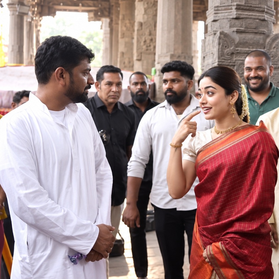 Actor Rashmika Mandanna meets MS Subbulakshmi’s family after biopic launch. Watch