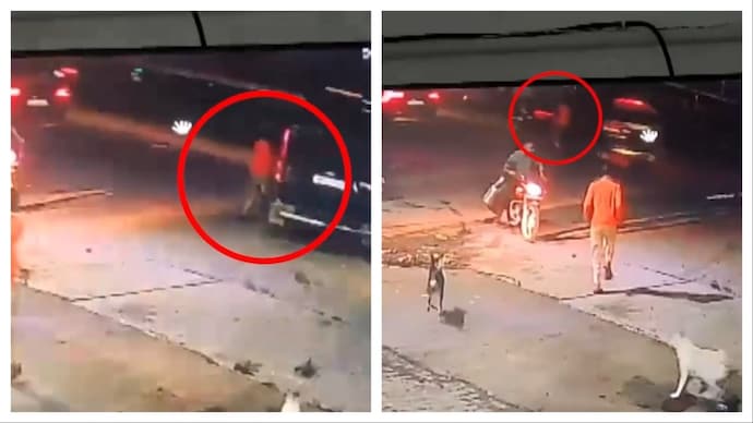 The incident happened in Hapur's Chhijarsi area and was caught on camera. (Screengrab) Hapur fuel attendant