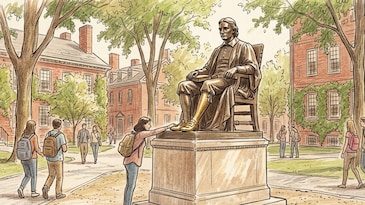 Harvard's famous John Harvard statue has 3 surprising 'lies' Harvard's famous John Harvard statue has 3 surprising 'lies'
