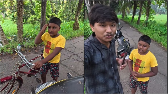 A little boy's honesty has won hearts after he helped a man stranded by the road. (Photos: just_one_04/Instagram) honesty